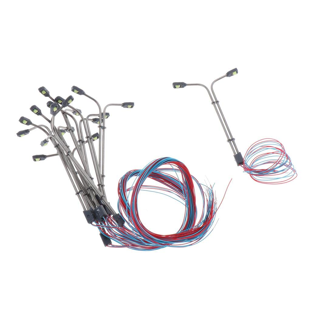 10 Lampadaires LED Pour Maquettes De Train - Échelle 1:200 - Décoration Paysage Et Réseau Ferroviaire