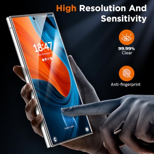 Image of LK for Samsung Galaxy S24 Ultra Screen Protector with Camera Lens Protector | [Fingerprint Compatible] Touch Sensitive, 9H Hardness Cell Phone Tempered Glass for S24 Ultra, HD Clear, 2+2Pack,Smartwatch