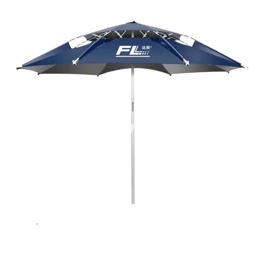 LNNW Parasol wędkarski 2,2 m Uniwersalny deszcz składany parasol 2.4 parasol wędkarski parasol parasol podwójny gruby parasol wędkarski Wędkarstwo parasol (Color : Nero, Size : 2.4m)