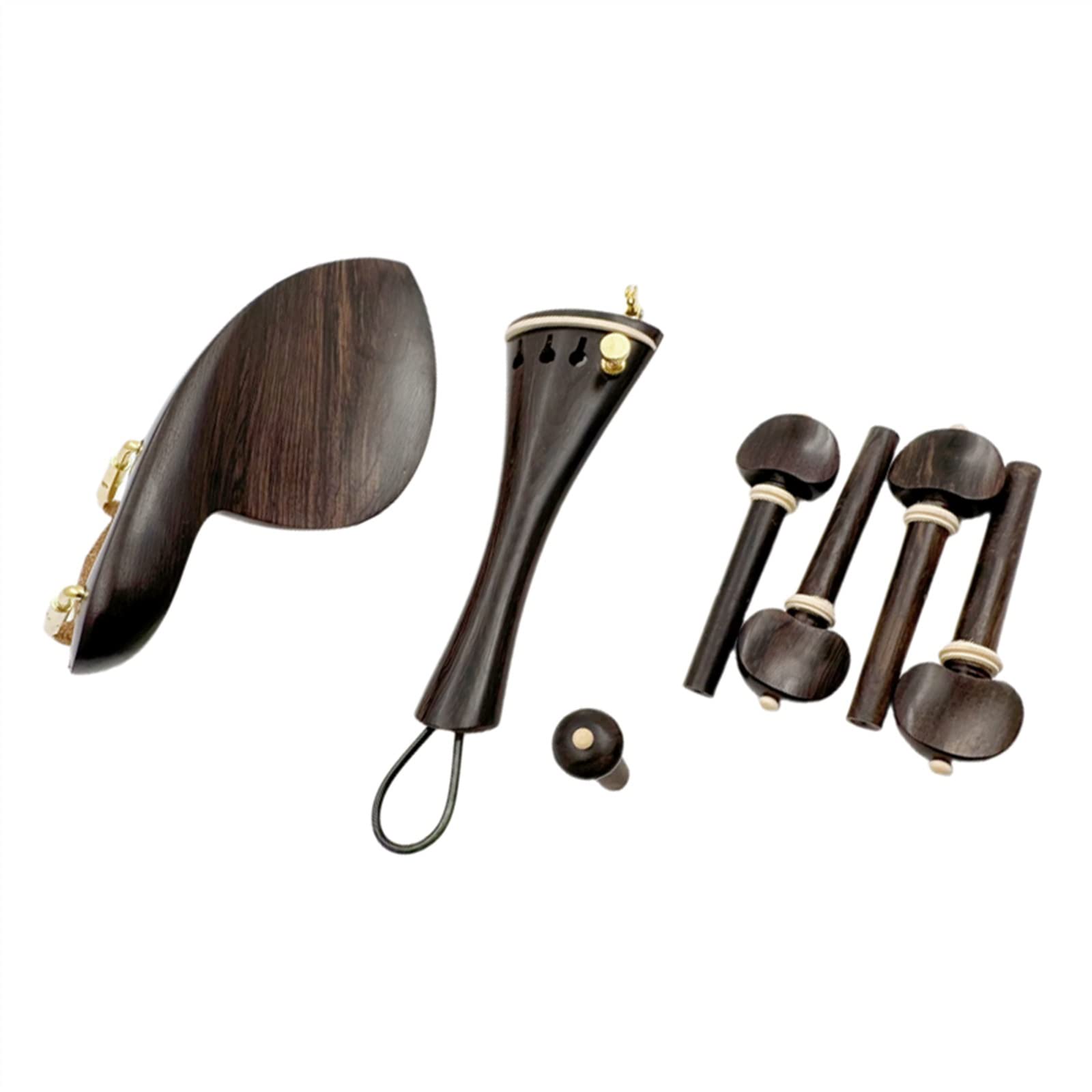 Skrzypiec Akcesoria 4/4 Rozmiar Skrzypce Zestaw Akcesoriów Z Naturalnego Drewna Hebanowego Tailpiece Kołki Stroikowe Końcówki Podbródek/uchwyt Podbródka (Color : 05)