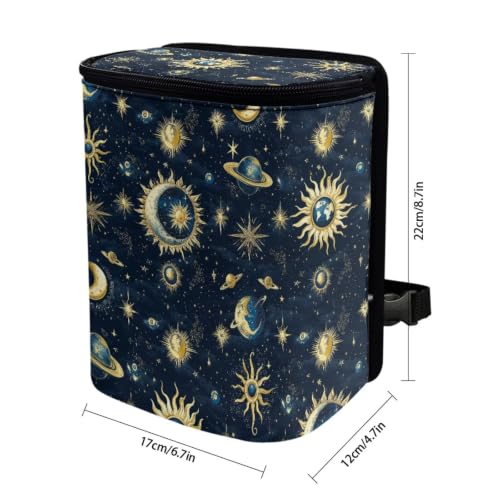Image of Moon Star Planets Car Trash Hanging Garbage Can /Bag with Lid Portable Waterproof Trash Bag Car Accessories Interior for Sedans, SUVs & Trucks