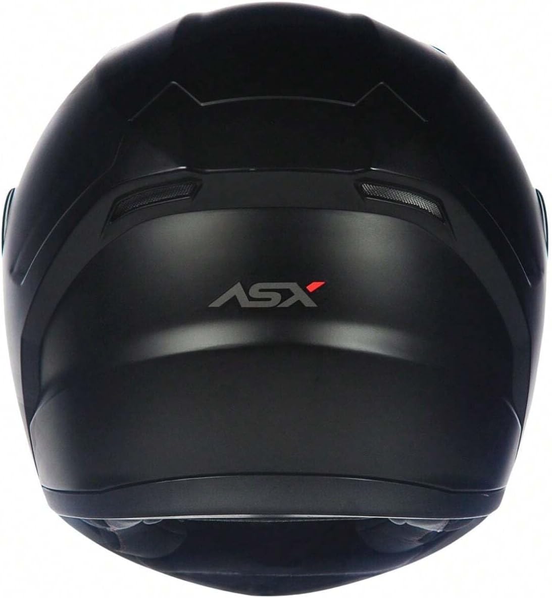 Imagem traseira do capacete com fundo branco.