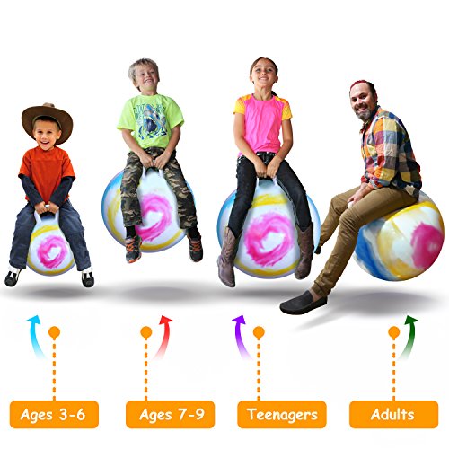 Waliki Hopper Ball For Kids | Hippity Hop | Jumping Hopping Therapy Ball | Field Day | Blue | Ages: 10-15 (22"/55Cm) #TOP4