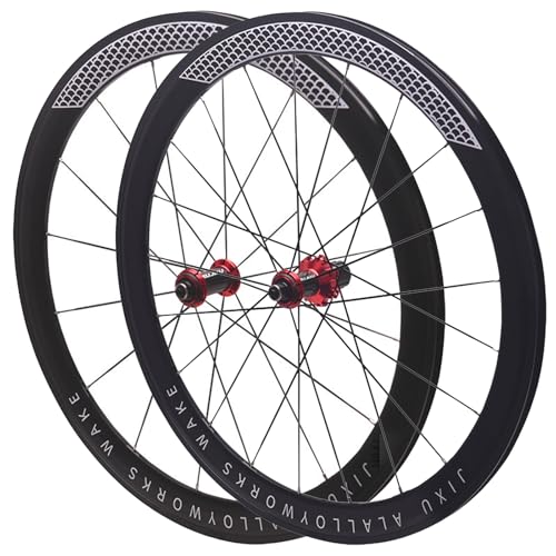 WIQUYBML Roues de vélo de Route en Carbone 700C 30/40/50 mm, Jante Double Couche, Alliage d'aluminium, Blocage Rapide, Freins à Disque (C/V/sur Jante), 7 à...