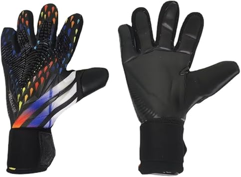 PLbSe Spider-Man Soccer Goalkeeper Gloves Goalie Training Gloves Strong Grip Anti-Slip and Breathable for Adults and Children Fancy Black,9