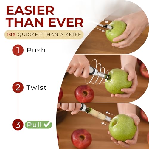 Orblue Premium Apple Corer Tool - Durable Stainless Steel Fruit Core Extractor Tool thumb #1