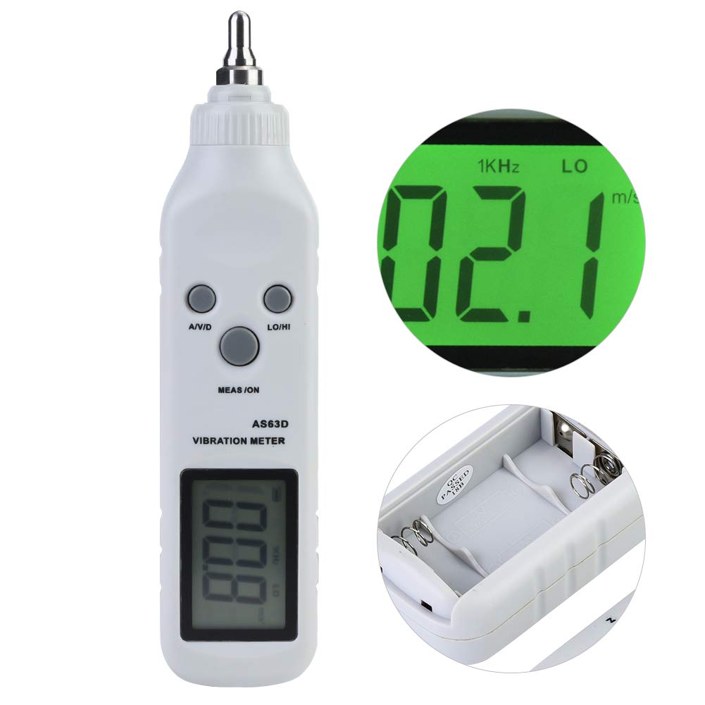 Digital Vibration Meter Tester Pocket Pen Analizzatore di Vibrazioni, Accelerometro di sensibilità AS63D