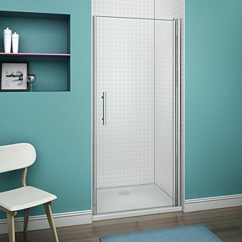 Porte de douche 76x187cm Porte pivotante porte de douche paroi de douche en niche verre anticalcaire