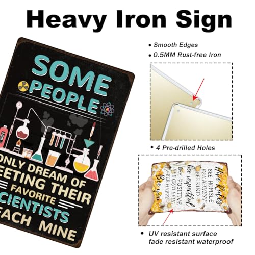 Hobbspring 1pc Vintage Metal Tin Sign 30x20cm Retro Science Lab Sign Some People Only Dream Of Meeting Plaque Poster for Classroom Home Office Bar Cafe Garden Wall Decorations - Image 3