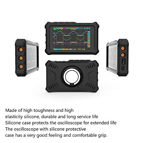 Image of Oscilloscope Silicone Shell, Black DS213 Mini Oscilloscope Silicone Case Shell with 1PCS Ring Bracket Oscilloscope Protective Cover Oscilloscope Accessories