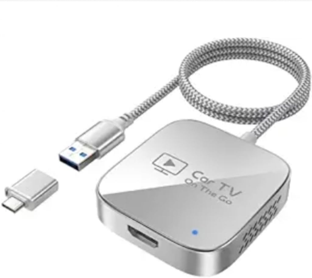 ByteWave Android Car Wireless Adapter 2025 Wireless Android Car Adapter [Easy Setup Latency Free] Converts OEM Wired to Wireless USB C/A 2-in-1 Plug & Play