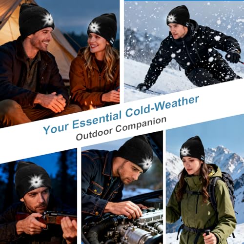 Image of BORAYDA Bluetooth Beanie, 18 hrs Playing HD Stereo, Built-in Mic, Men's /Women's Christmas Electronic Gifts