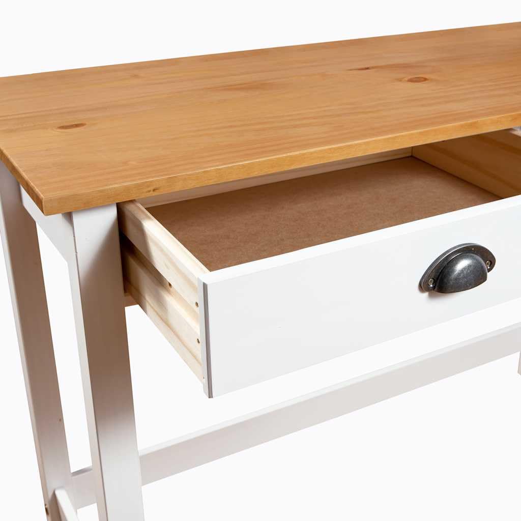vidaXL Mesa Consola con 2 Cajones Auxiliar Dormitorio Vestíbulo Café Interior Cocina Comedor de Entrada Recibidor Mueble Madera Pino