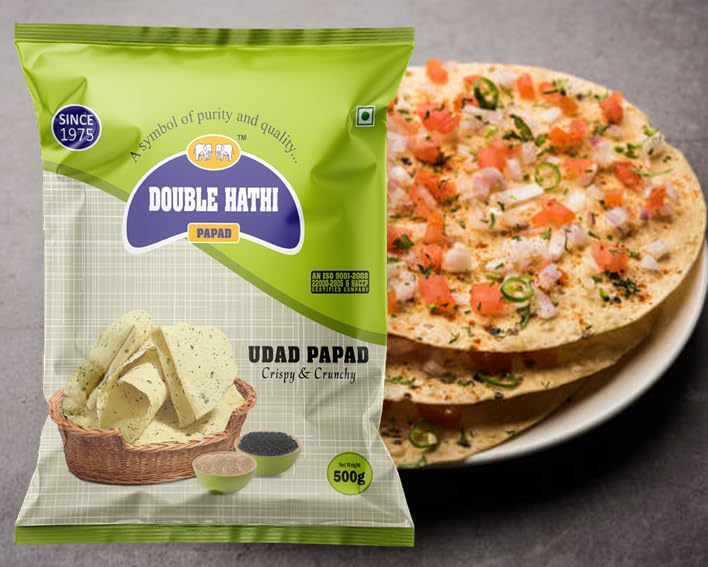 Double Hathi Special Udad Papad/Urad Papad with a blend of authentic Indian spices (Pouch, 500 g) (B0CJCB8S4W) Amazon Price History, Amazon Price Tracker