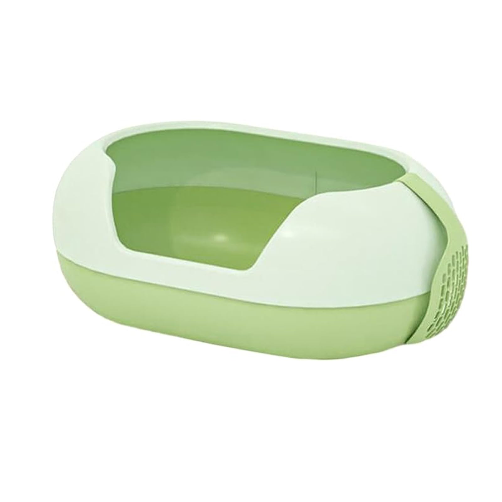 SAPUSemi Enclosed Cat Litter Box, with Litter Sifting Scoop,Anti-Splashing Capsule Large Cat Litter Pan,High Wall Cat Toilet,Removable Cat Cleaning Basin Kitten for Large Size Pets (Green)