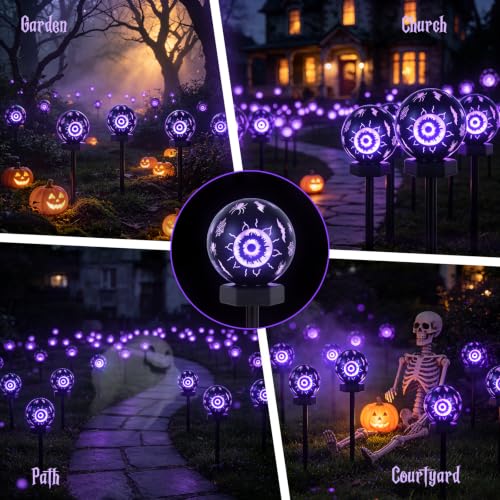KANPONN Solar Halloween Lights Outdoor(4pcs),Halloween Decorations Outdoor, IP65 Waterproof, Decor for Garden/Yard/Patio/Lawn/Pathway - image 5