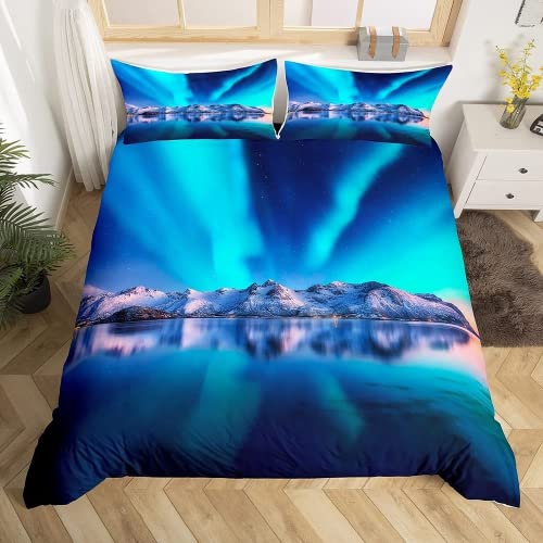 Juego de cama de rejilla geométrica colorida Gamepad con una funda de edredón y dos fundas de almohada para niños 3 piezas (azul, 200 x 200 cm) Cover