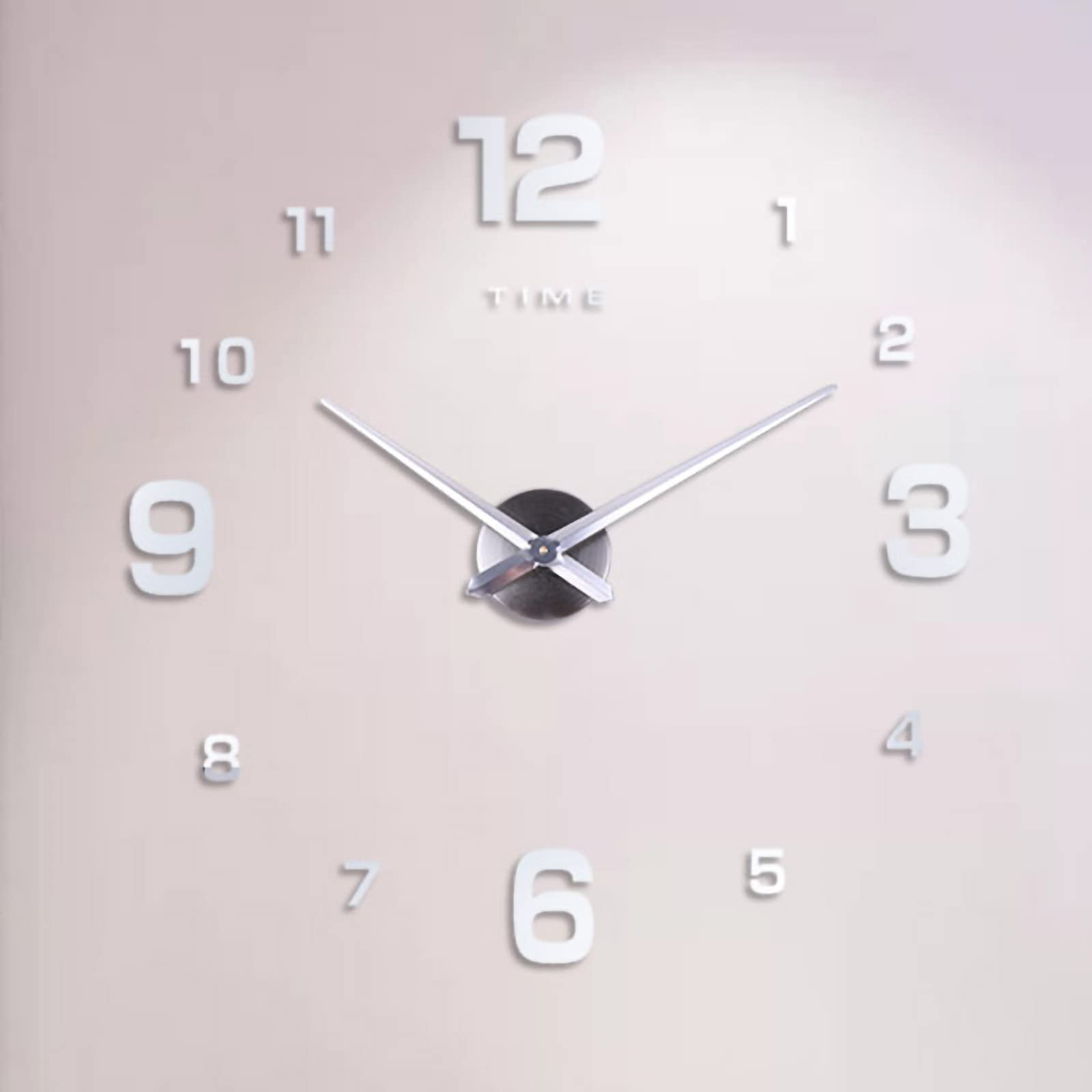 PLABNK 100cm Large 3D Wall Clock DIY Creative Mirror Surface Wall Decorative Sticker Watch, Creative Digital Wall Clock for Home School Office Living Room,White