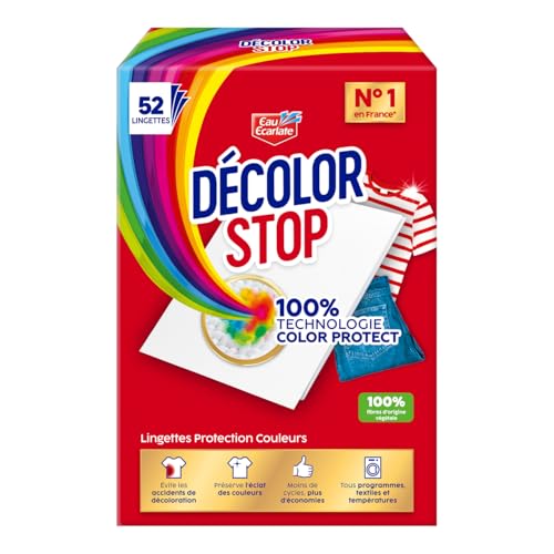 Decolor Stop, Lingettes protection couleurs, evite les accidents de decoloration, preserve l'eclat des couleurs, tous programmes textiles et temperatures x52 lingettes