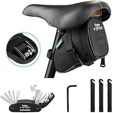 WOTOW Bicycle Repair Set Bike Outdoor Seat Saddle Bag Multi Function Tool Kit  (16 in 1 Black Tool Kit) Cover