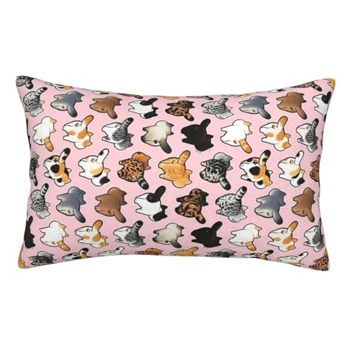 枕カバー 萌え 猫 ネコ柄 まくらカバー 抱き枕カバー 洗える ファスナー式 かわいい おしゃれ インテリア 人気 オールシーズン 通気 着脱簡単 柔らかい 贈り物 ギフト (一個)