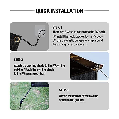 Filluck CE04555 Rv Awning Shade Screen With Zipper - Next Gen Rv Awning Screen For Trailer Camper thumb #3