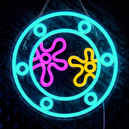 Image of Ocean World Porthole Neon Signs,Colorful LED Neon Light for Wall Decor,USB Powered Under Sea Portable Decoration Wall Lights Decor Led Sign for Game Room Bedroom,11.6 inch*11.6 inch