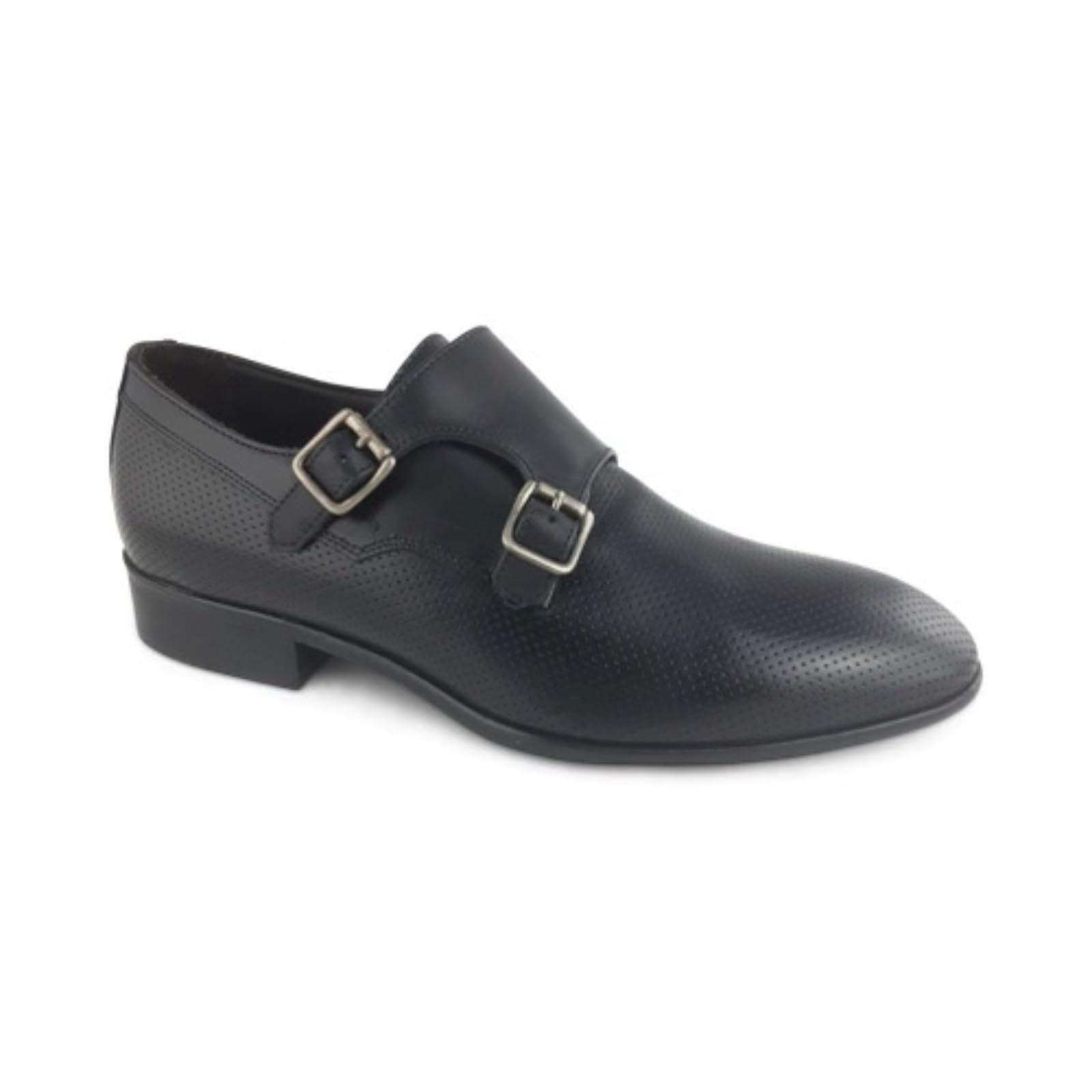 Scarpe Doppia Fibbia in Pelle Forata