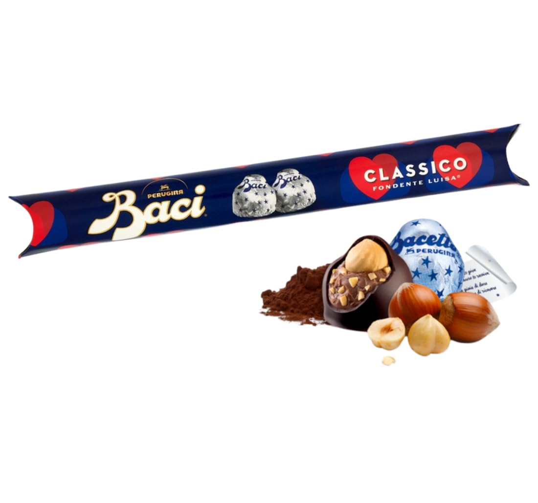 Baci Perugina Peluche con Letterina + Tubo "Con Amore" con Praline di Cioccolato Classico Fondente Luisa 100g