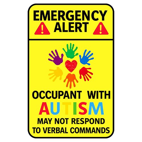 2 Pack Autistic Child On Board Car Sticker 5x7.9 Inches Autism Awareness Car Decal UV DTF Waterproof Safety Sign, Durable Autism Sticker for Cars, Autism Accessories, Teacher Appreciation Gifts