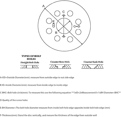 Miniatura 6 de Tarazon Disco trasero con rotor de freno ATV para Kawasaki KFX400 (KSF400) 2003-2006, para Suzuki LT-Z400 QuadSport Z 2003-2013, para Honda TRX400EX