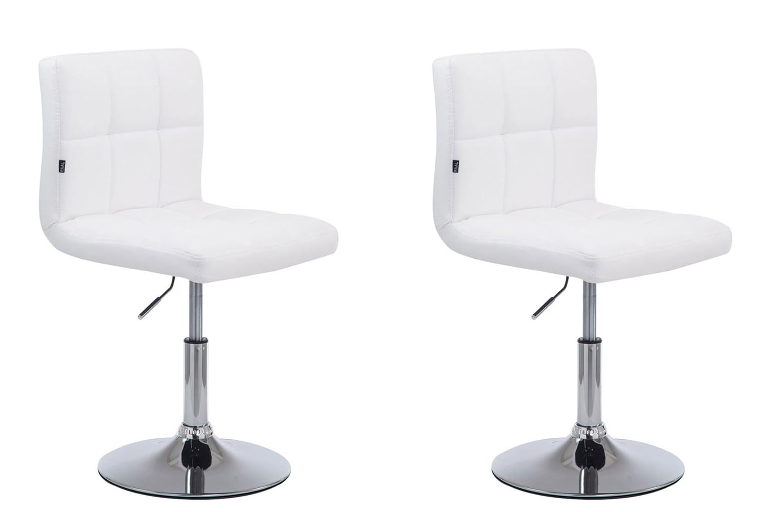 CLP Lot De 2 Chaises Lounge Palma V2 en Similicuir I Siège Rembourré Pivotant Et Réglable en Hauteur I Piètement Métal, Couleur:Blanc