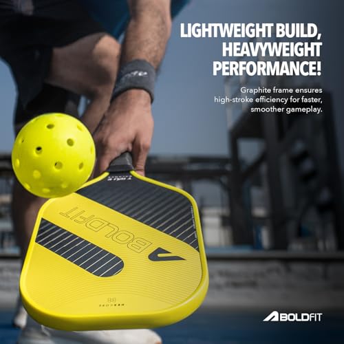 Image of Boldfit Pickle Ball Racket Pickleball Paddle 13mm with Comfort Grip Handle, Enhanced Power & Control, Hexacore Structure