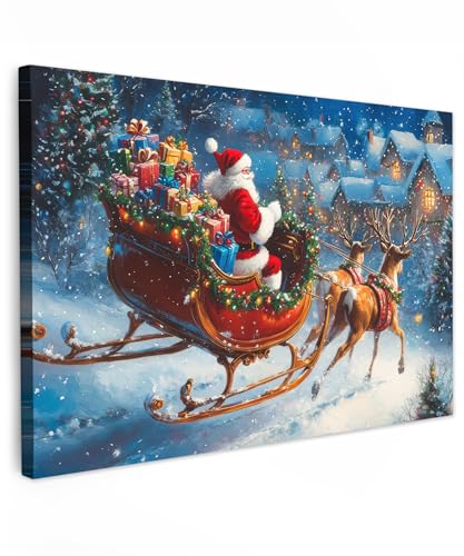 MuchoWow© Weihnachtsdeko Leinwandbilder 90x60 cm Wall Art Decoration...