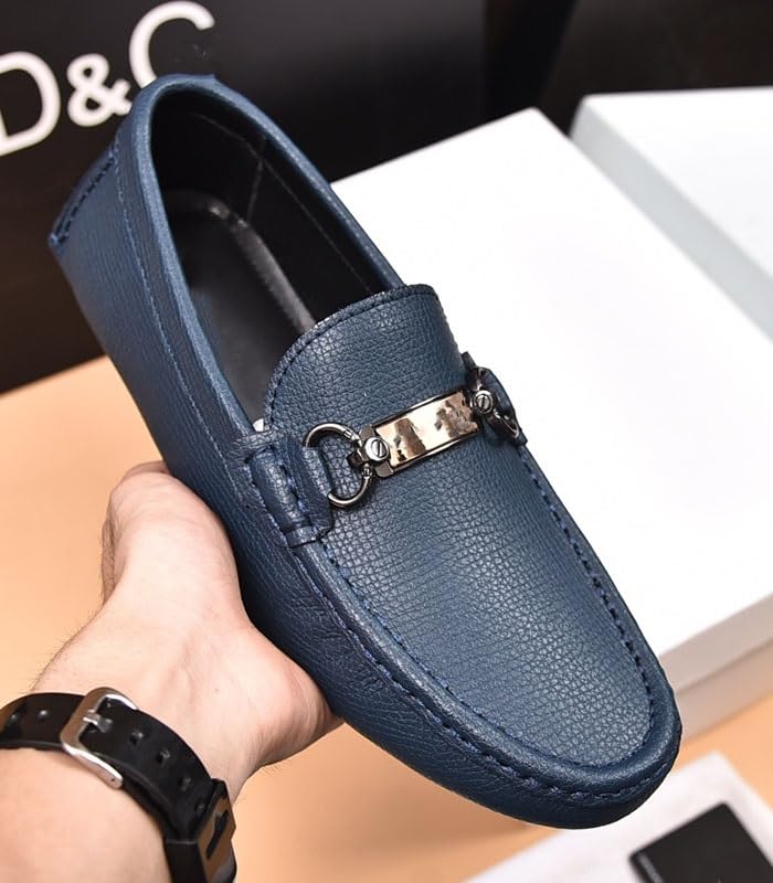 Mens Hands Free Shoes Casual Slip on Loafers Flat Oxfords, Bule,Black Fashion Soft Lightweight Boat Shoes2