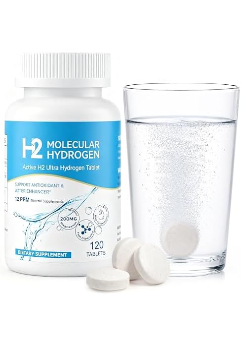 12PPM H2 Molecular Hydrogen Tablets with 200mg Magnesium, 120 Count | Fast-Dissolving Hydrogen Wa...