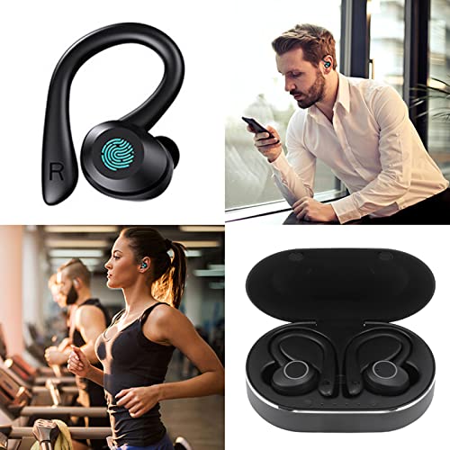 Cuffie Bluetooth, Auricolari Wireless Q23 PRO 5.4 Auricolari Impermeabili con Cancellazione del Rumore con Gancio per L'orecchio del Microfono, Ideali per Viaggi Sportivi (Nero)