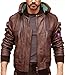 Handmade Johnny Silverhand Brown Samurai Bomber Jacket for Men Embroidered Gaming Cosplay Halloween Costume with Cyborg Logo (US, Alpha, X-Large, Regular, Regular, Brown)