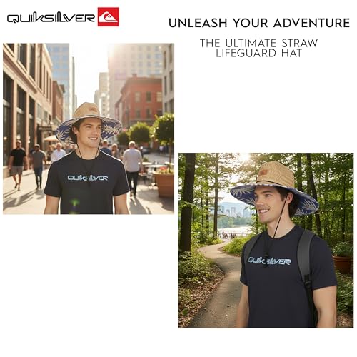 Image of Quiksilver Men's Wide Brim Outdoor Lifeguard Straw Sun Hat