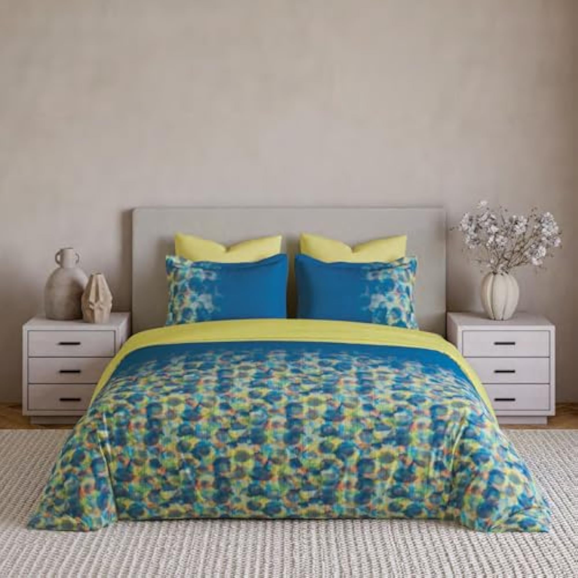 King Size Bedsheet with 2 Pillow Covers, 100% Cotton