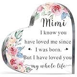 Soaoo Mimi Gift Mimi Definition Desk Decor Mimi Acrylic Desk Plaque Sign with I Know You Have Loved Me Since I Was Born But I Have Loved You My Whole Life for Mom Holiday Mother Birthday