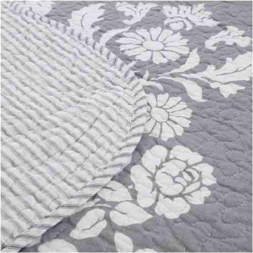 Parure de lit couvre-lit imprimé uni en coton avec couverture Queen Size