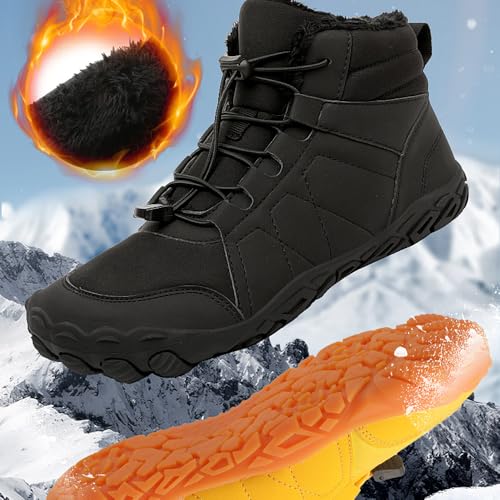 Winter Barefoot Shoes Women, Hike Winter Barefoot Shoes Mens, Barefoot Boots Women Wide Winter, Warm Casual Snow Boots3