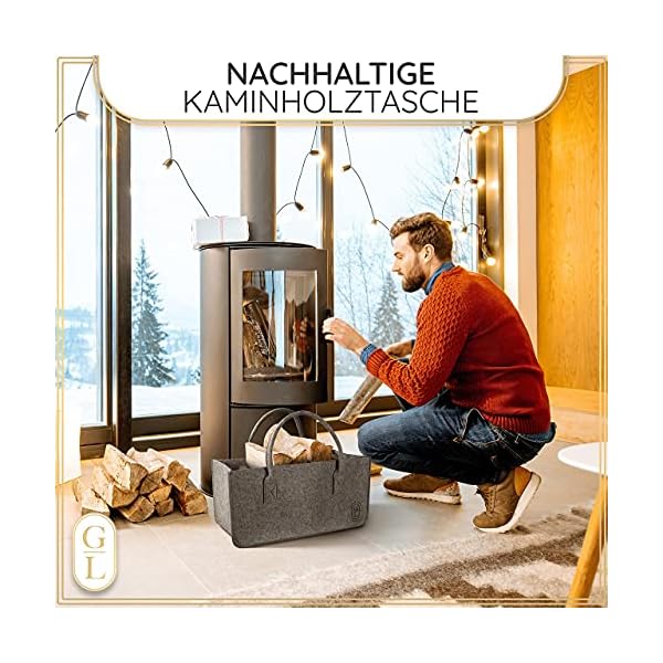 GLOBAL LIVING® Filztasche groß [31 Liter] I Ideal als Kaminholzkorb oder Geschenktasche I Vielseitiger Filztaschen… – Bild 4