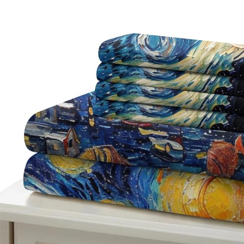 Housse de couette 3D imprimé ciel nocturne king en microfibre supérieure - 6