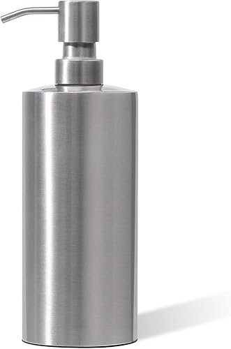 ARKTEK Dispensador de jabón de manos líquido grande de acero inoxidable para encimera, a prueba de óxido y fugas, para cocina, baño y encimera,