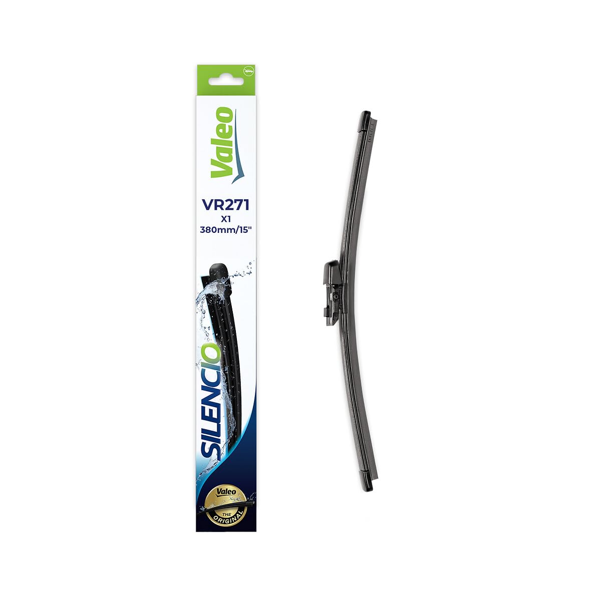VALEO Silencio Wiper - VR271 - High Performance, Superior 360 Degrees Visibility, Easy Installation Original Flat Blade 380mm - Rear - 1 Wiper Blade - 574602