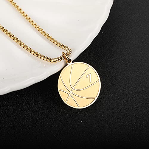Susook Basketball Number Necklace for Boys Gold Stainless Steel Basketball Pendant Sport Jewelry Gifts for Men2