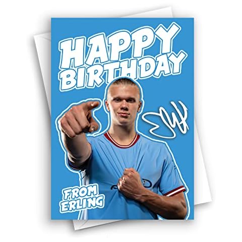 HWC Trading Haaland Birthday Card for Football Fans and Supporters Cover
