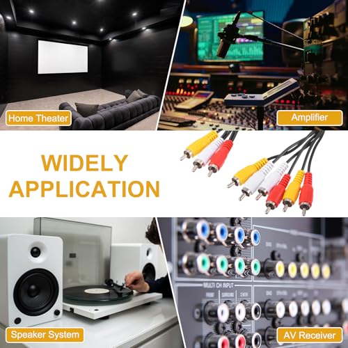 Cable adaptador divisor de vídeo compuesto rca macho con conectores estables que evitan ruidos 4